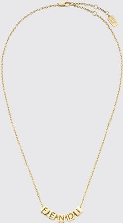 Fendi Collana in ottone dorato con dettaglio logo