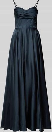 Mascara Abendkleid mit Wasserfall-Ausschnitt in Dunkelblau, Gr&ouml;&szlig;e 32