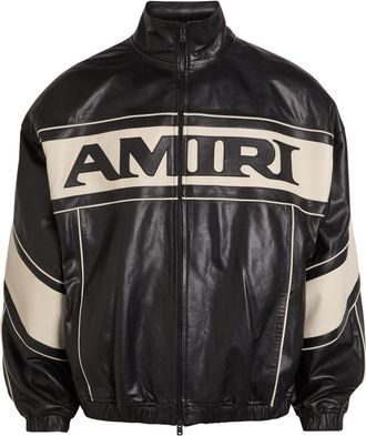 Amiri Sport Panelled Leather Jacket - Black - XL