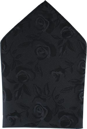 Ascentix Rose Print Tone on Tone Pocket Square in Black at Nordstrom