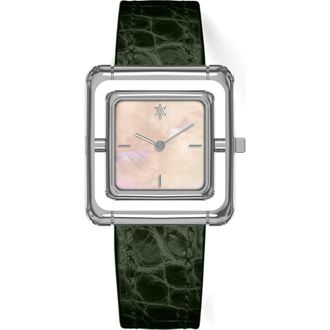 Vanna Umbra Aurora Pearl Watch in Pearl-Silver-Green at Nordstrom