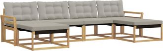 vidaXL Conjunto De Sof&aacute;s De Exterior 6 Uds. Blanco Y Gris Claro Vidaxl