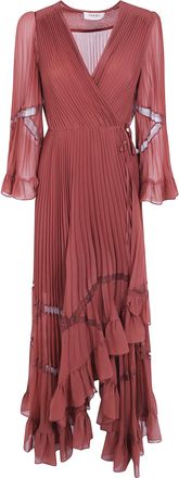 Twin-Set Dress Long Sleeves Cherry Wood