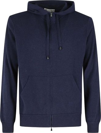 FILIPPO DE LAURENTIIS Hoodie met capuchon en rits - Blauw