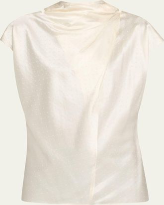 Veronica Beard Leilany Draped Silk Top