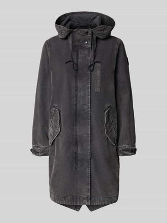 Khujo Parka mit Kapuze und Pattentaschen Modell FREYA in Dunkelgrau, Gr&ouml;&szlig;e XXL