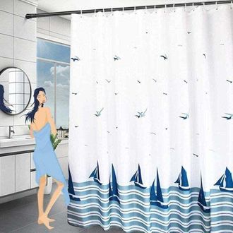 OEM Cortina De Ducha Impermeable De 180x200, Fabricada En Poli&eacute;ster Resistente Y Lavable, Con Anillas De Abs Para Ba&ntilde;era Y Ba&ntilde;o (b - Crezuo)