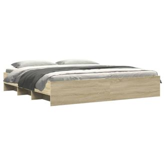 Berkfield Home Durable Bed Frame without Mattress Sonoma Oak 200x200 cm Engineer in Light Brown