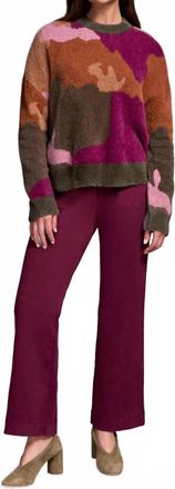 Tribal Fenna Fuzzy Intarsia Sweater In Multi Gingerspice