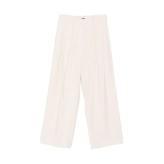 Liu Jo Cremino Stripe Trousers - female - Liu Jo - Wide Trousers - Beige - L - Trousers