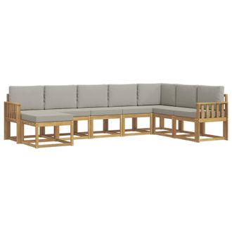 vidaXL Conjunto De Sof&aacute;s De Exterior 8 Pcs Blanco Y Gris Claro Vidaxl
