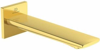 Ideal Ca&ntilde;o De Pared Check Saliente 160 Mm Oro Cepillado Con Roseta Cuadrada Standard