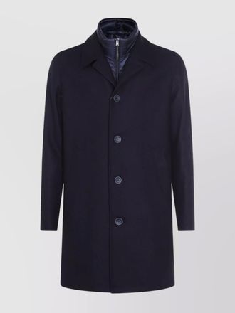Herno single breasted wool blend padded coat