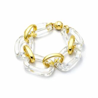 Gold & Honey Womens Rectangle Lucite Bracelet In Clear