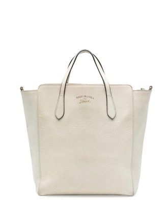 Gucci 2016-2025 Leather Swing Convertible Tote satchel - White