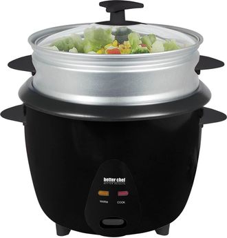 Better Chef 5 Cup Rice Cooker with Food Steamer Attachment