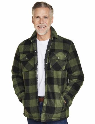 Champion Mens Kinross Fleece Padded Lumberjack Style Shirt - Green - XL