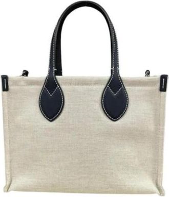 Gucci Pre-owned Vintage Canvas Tote Bag - Dames - Vintage Shopper - Beige - ONE Size - Leer - Vintage
