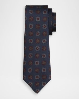 Kiton Men & apos;s Silk Medallion 7-Fold Tie