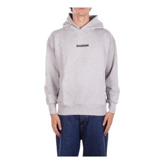 Barrow Barrow, Hoodies & sweatvesten, Heren, Grijs, XS, Katoen, Grijze hoodie met voor- en achterprint