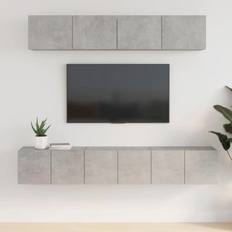 Berkfield Home 5 Piece TV Cabinet Set Concrete Grey Engineered Wood