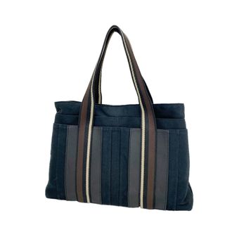 Herm&egrave;s Black Canvas Tote Bag (Pre-Owned)