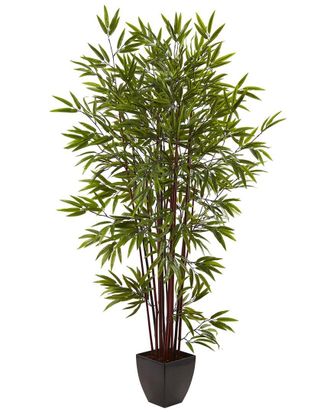 Nearly Natural 6Ft Bamboo Silk Tree With Planter