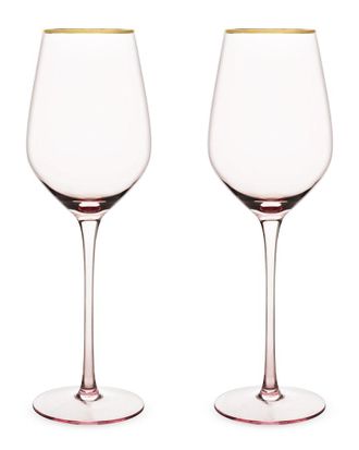 Twine Rose Crystal White Wine Glass Set