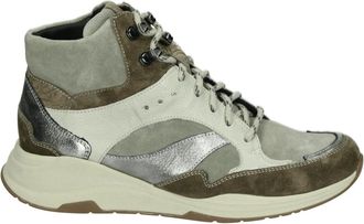 Durea Sportieve Beige Sneakers met Uitneembaar Voetbed - Dames - Sneakers - Veelkleurig - 40 1/2 EU - Leer - Schoenen