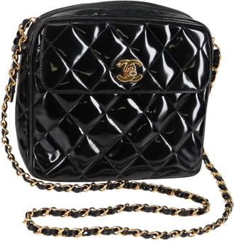 Chanel Camera Black Patent Leather Shoulder Bag (Pre-Owned)