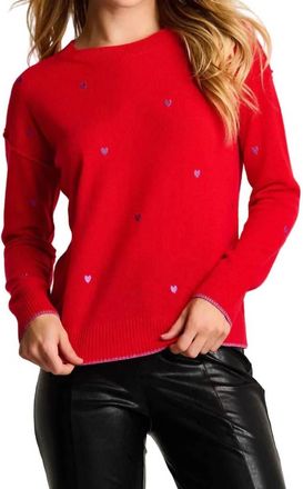 Lisa Todd Call It Love Crew Neck Sweater In Red