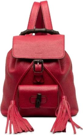 Gucci Pre-owned Backpacks, female, Red, Size: ONE SIZE Pre-owned Leather backpacks