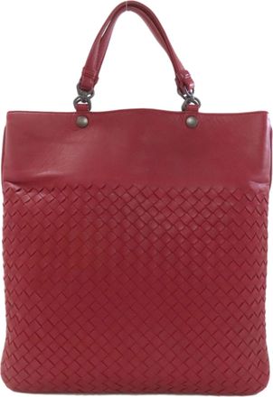 Bottega Veneta Red Color Leather Tote Bag (Pre-Owned)