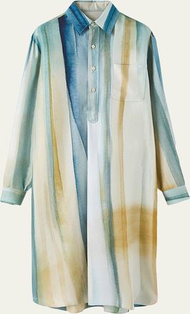Loro Piana Kailee Abstract-Print Silk Twill Shirtdress