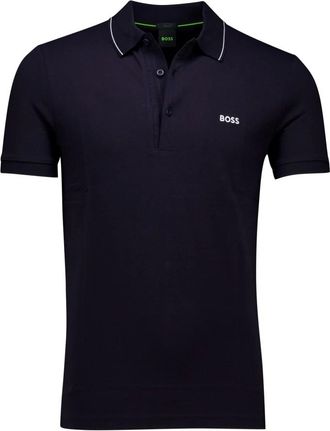 HUGO BOSS Tops, Heren, Blauw, 3Xl, Katoen, Donkerblauw poloshirt met korte mouwen