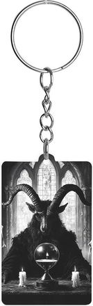 Generic Baphomet Satan Goat Acrylic Keychain Cute Key Rings Key Chains Tags for Men Women Gifts