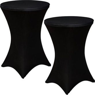 OEM Mantel De C&oacute;ctel El&aacute;stico De Spandex, 2 Piezas, 24x43 Pulgadas, Cubremesas, Bodas, Fiestas (negro, 24x43 Pulgadas)