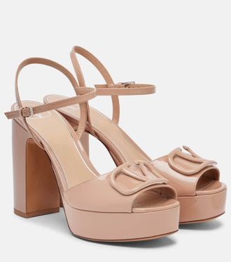 Valentino Garavani VLogo 115 patent leather platform sandals