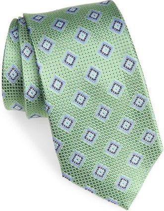Nordstrom Geometric Silk Tie in Green at Nordstrom