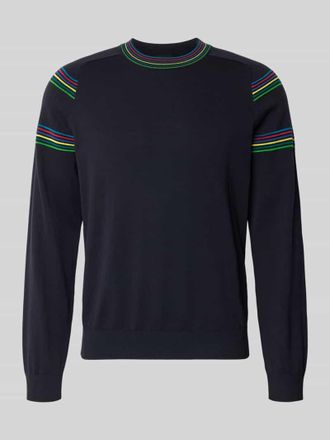 Paul Smith Pullover mit Rundhalsausschnitt und Kontraststreifen in Marine, Gr&ouml;&szlig;e XL