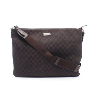 Gucci Brown Canvas Leather Handbag Shoulder Bag (Pre-Owned)