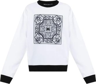 Dolce & Gabbana Felpa con stampa Barocco - Bianco