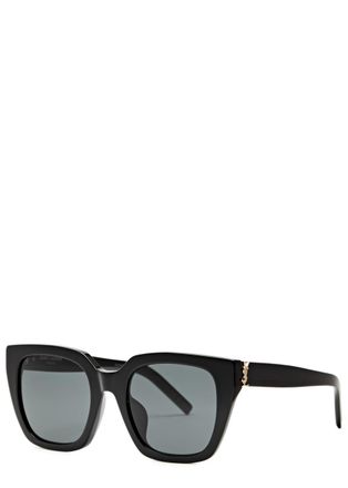 Saint Laurent Oversized Square-frame Designer Sunglasses - Black - One Size