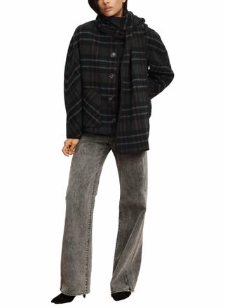 Veronica Beard Martine Dickey Scarf Coat In Black