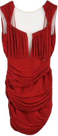 Elisabetta Franchi Lam&eacute; Mini Dress - Red