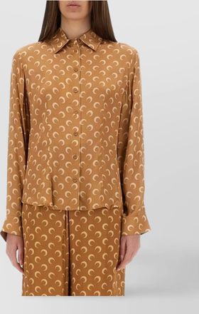 Marine Serre satin relaxed-fit shirt