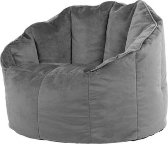 Icon Brand Puf sillón de terciopelo gris antracita