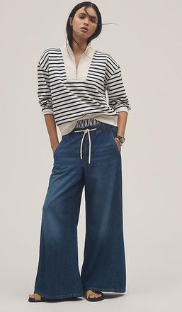 Pilcro The Adi Pull-On Mid-Rise Flare Jeans by Pilcro