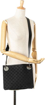 Gucci Pre-owned Womens Gg Monogram Crossbody Bag - Black Textile - One Size