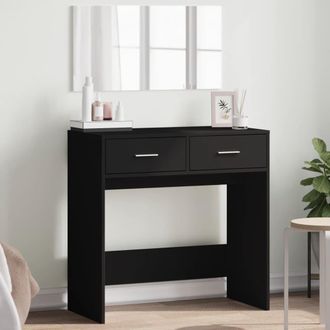 Berkfield Home Dressing Table with Mirror Black 80x39x80 cm | Size: 80 x 39 x 80 cm